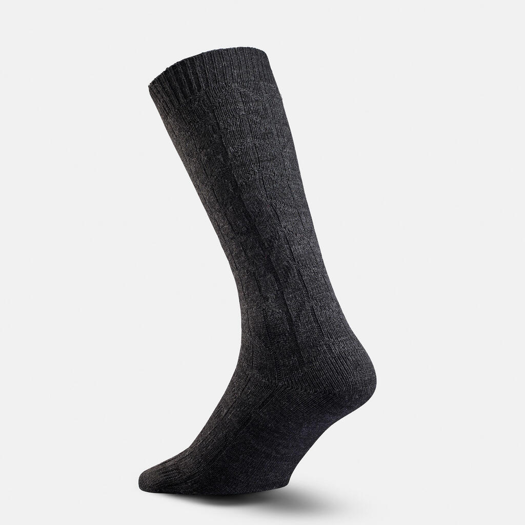 Warm hiking socks - SH100 MID JACQUARD - 2 pairs